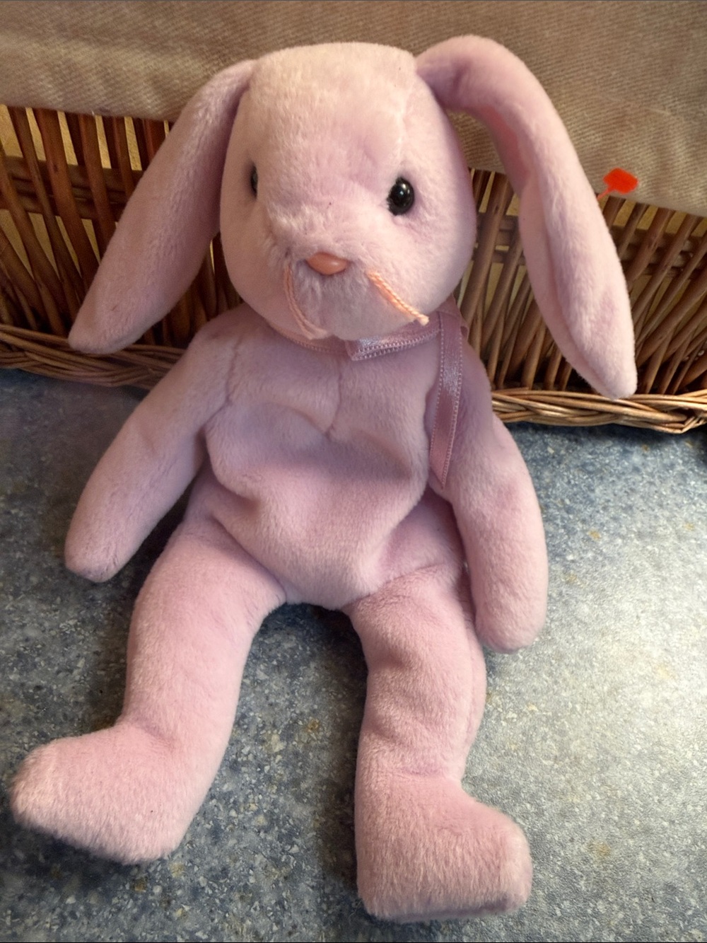 🎉Ty beanie baby 1996 floppity Plush Lavender Bunny Stuffed Animal